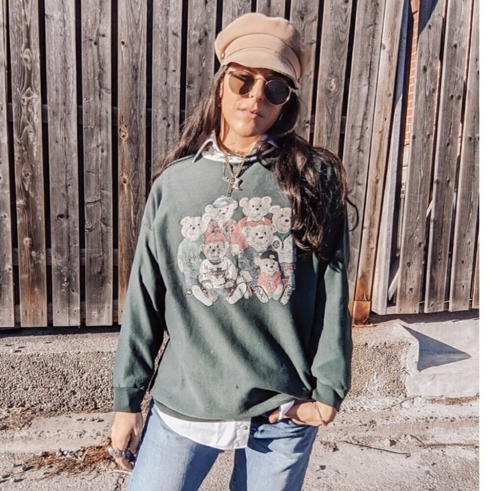 Vintage Teddy Bear Crewneck sweatshirt retro unisex